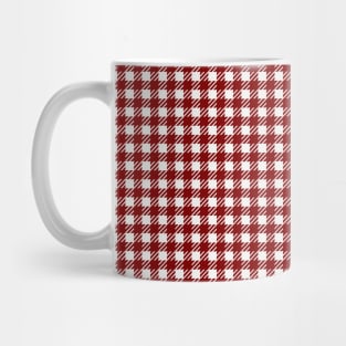 Dark Christmas Candy Apple Red Gingham Plaid Check Mug